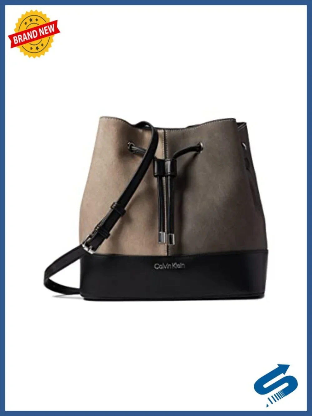 Faux Leather Bucket Shoulder Bag Drawstring Closure Convertible Crossbody Purse